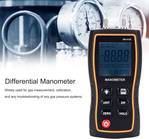 FTVOGUE Digital Differential Manometer Handheld Air Gas Pressure Gauge ±103.42KPA,Paint Coating and Wall Treatment in Saudi Arabia