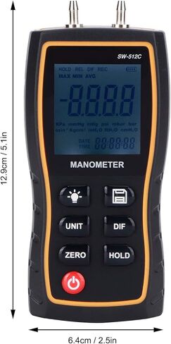 FTVOGUE Digital Differential Manometer Handheld Air Gas Pressure Gauge ±103.42KPA,Paint Coating and Wall Treatment in Saudi Arabia