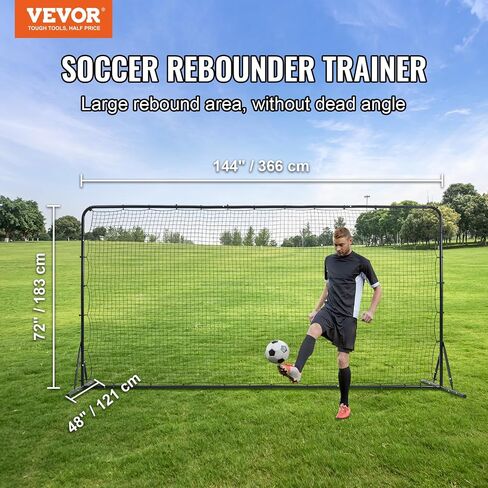 VEVOR Soccer Rebounder Net,Iron Soccer Training Equipment, Sports Football Rebounder Wall,Perfect for Backyard Practicing, Solo Training, Passing in Saudi Arabia
