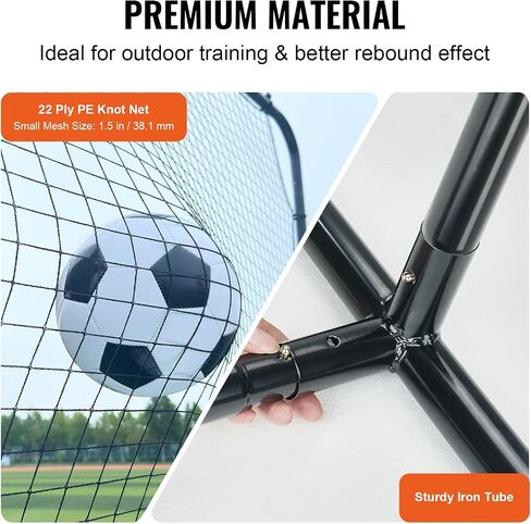 VEVOR Soccer Rebounder Net,Iron Soccer Training Equipment, Sports Football Rebounder Wall,Perfect for Backyard Practicing, Solo Training, Passing in Saudi Arabia