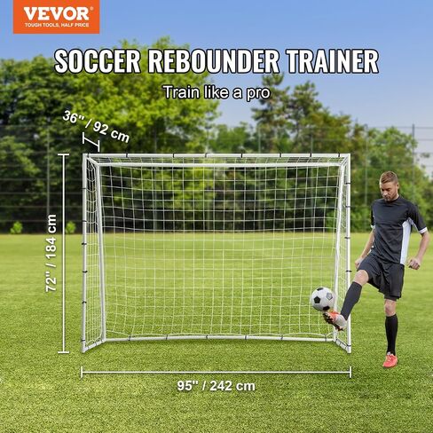 VEVOR Soccer Rebounder Net,Iron Soccer Training Equipment, Sports Football Rebounder Wall,Perfect for Backyard Practicing, Solo Training, Passing in Saudi Arabia