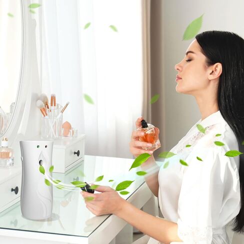 قطعتان من موزع رذاذ معطر الهواء الأوتوماتيكي، قائم بذاته أو مثبت على الحائط، موزع عطر تلقائي لبخاخ الأيروسول للفندق والمكتب وغرفة المعيشة والحمام والمكان التجاري (أبيض) in Saudi Arabia