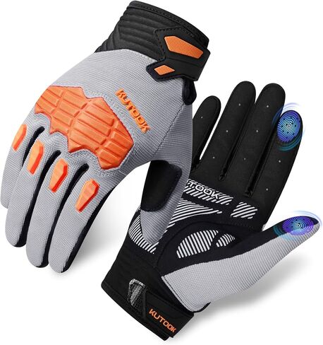 KUTOOK Cycling Gloves for Men Padded Palm & Impact Protection Full Finger MTB Bicycle Riding Gloves Touchscreenable Wear-Resistant & Non-Slip Road Cycling Gloves in Saudi Arabia