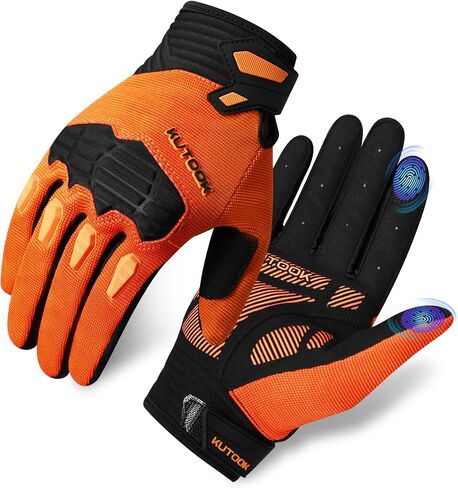 KUTOOK Cycling Gloves for Men Padded Palm & Impact Protection Full Finger MTB Bicycle Riding Gloves Touchscreenable Wear-Resistant & Non-Slip Road Cycling Gloves in Saudi Arabia
