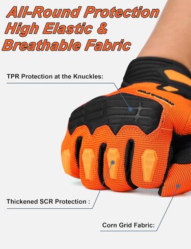 KUTOOK Cycling Gloves for Men Padded Palm & Impact Protection Full Finger MTB Bicycle Riding Gloves Touchscreenable Wear-Resistant & Non-Slip Road Cycling Gloves in Saudi Arabia
