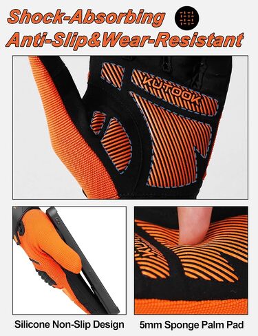 KUTOOK Cycling Gloves for Men Padded Palm & Impact Protection Full Finger MTB Bicycle Riding Gloves Touchscreenable Wear-Resistant & Non-Slip Road Cycling Gloves in Saudi Arabia