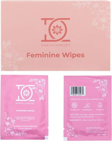 Flushable Feminine Wipes - PH balanced, Fragrance free | Sensitive Formula with Aloe Vera and Vitamin E (30 Individually wrapped singles) in Saudi Arabia