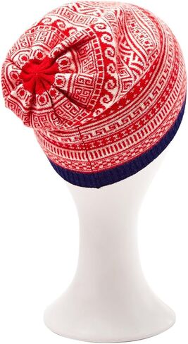 قبعة صغيرة فضفاضة مخططة من جوناثان أدلر - أحمر/كحلي in Kuwait