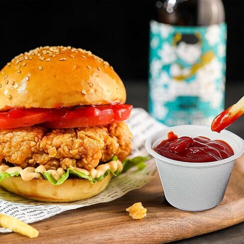 500 Pack Disposable Bagasse Fiber Souffle Cups,100% Compostable &Biodegradable Portion Cups 2 OZ, Condiment Sample Tasting Cups For Dips, Jams, Honey, Sauces,Nuts in Kuwait