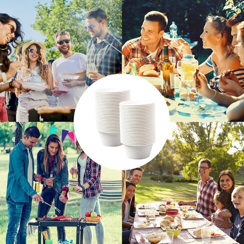 500 Pack Disposable Bagasse Fiber Souffle Cups,100% Compostable &Biodegradable Portion Cups 2 OZ, Condiment Sample Tasting Cups For Dips, Jams, Honey, Sauces,Nuts in Kuwait
