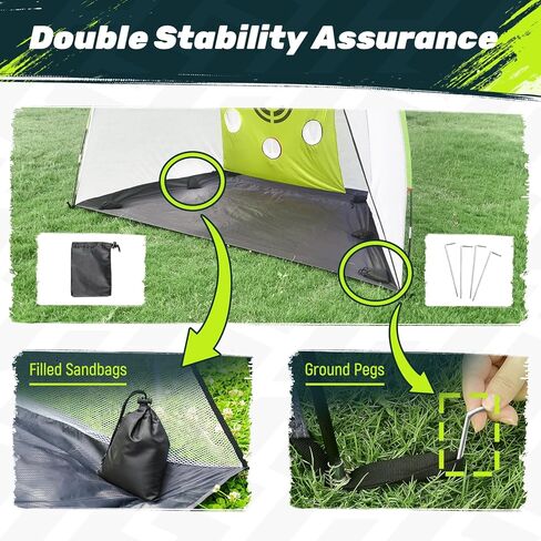 شبكة جولف مقاومة للصدمات من SAPLIZE للقيادة في الفناء الخلفي، شبكة تدريب جولف أكبر بنسبة 20%، شبكة ضرب جولف ثابتة للغاية مع حصيرة ثلاثية العشب للتدريب الداخلي والخارجي in Kuwait