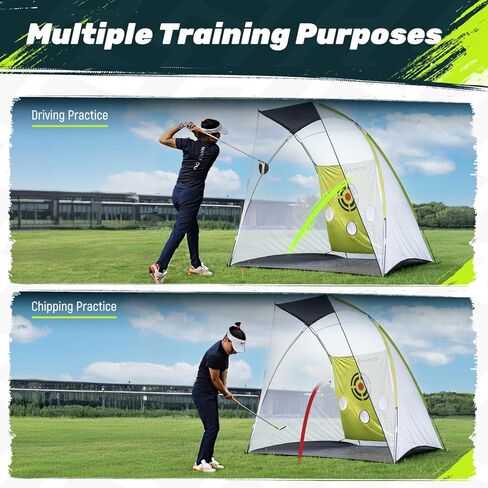 شبكة جولف مقاومة للصدمات من SAPLIZE للقيادة في الفناء الخلفي، شبكة تدريب جولف أكبر بنسبة 20%، شبكة ضرب جولف ثابتة للغاية مع حصيرة ثلاثية العشب للتدريب الداخلي والخارجي in Kuwait