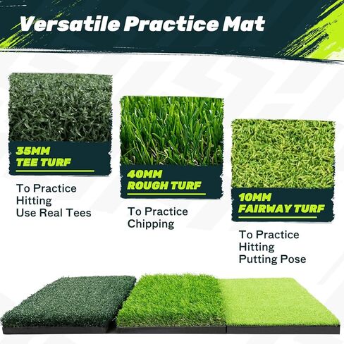 شبكة جولف مقاومة للصدمات من SAPLIZE للقيادة في الفناء الخلفي، شبكة تدريب جولف أكبر بنسبة 20%، شبكة ضرب جولف ثابتة للغاية مع حصيرة ثلاثية العشب للتدريب الداخلي والخارجي in Kuwait