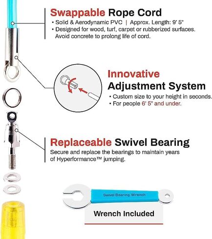 Buddy Lee Jump Ropes Rope Master Original Ball Bearing Jump Rope, 9" HD Plastic Handles. Perfect Jump Rope for Fitness, CrossFit Gym, Endurance Jumping, Cross Overs, Extreme Jumping in Kuwait