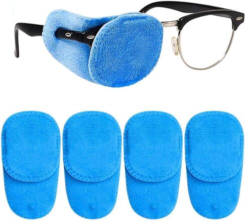4 قطع من رقعات العين للأطفال، رقعة عين طبية ناعمة للنظارات، رقعة عين كسولة للأولاد والبنات، معالجة الحول الحول لتغطية كلتا العينين، أزرق in Kuwait