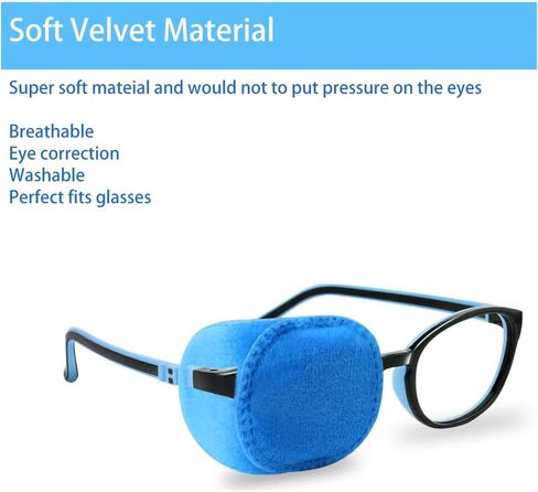 4 قطع من رقعات العين للأطفال، رقعة عين طبية ناعمة للنظارات، رقعة عين كسولة للأولاد والبنات، معالجة الحول الحول لتغطية كلتا العينين، أزرق in Kuwait