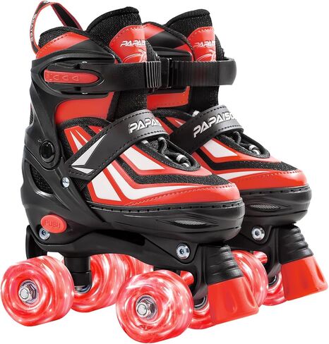 PAPAISON Kids Roller Skates for Boys Girls, 4 Size Adjustable Rollerskates with Light Up Wheels for Kids Ages 4-12 in Saudi Arabia