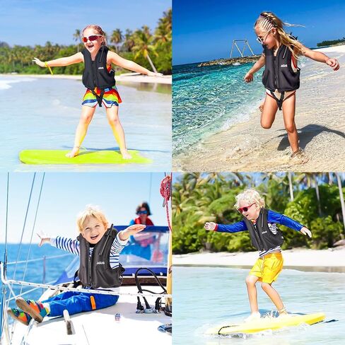Inflatable Vest for Kids, AGUG Toddler Swim Vest with Adjutable Waist Straps Snorkeling Jackets Boys & Girls Child Swimming Pool Vest Buoyancy Swimsuit for Paddle Boating Beach Swimwear in Saudi Arabia