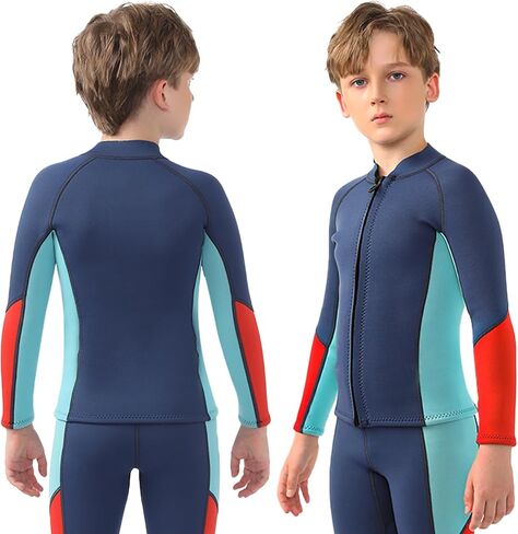 Kids Wetsuit Top Boys Wetsuit Jacket 2mm Keep Warm in Cold Water Wet Suit Top Toddler T4 3T Scuba Diving Snorkeling Swimming Paddle Boarding Kayaking in Saudi Arabia