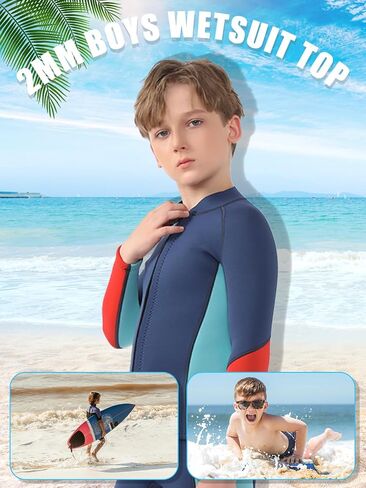 Kids Wetsuit Top Boys Wetsuit Jacket 2mm Keep Warm in Cold Water Wet Suit Top Toddler T4 3T Scuba Diving Snorkeling Swimming Paddle Boarding Kayaking in Saudi Arabia