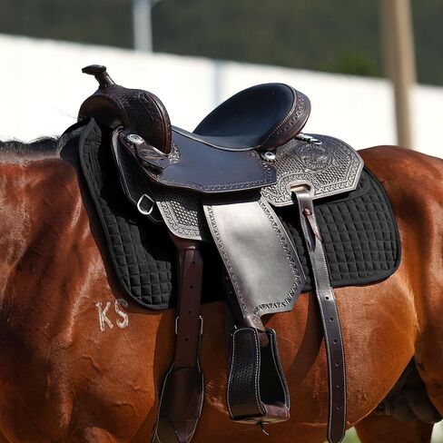 Harrison Howard Diamond Quilted Western Saddle Pad Adjustable Foam Inserts and 4 Pockets Horse Riding Pad with Added Cushioning and Comfort in Saudi Arabia