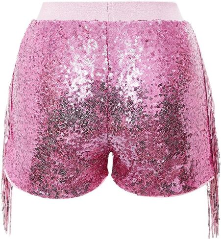 Women Shorts Tessel Sequin Sparkle Short Pants Ladies Birthday Party Shorts Halloween Clothes in Saudi Arabia