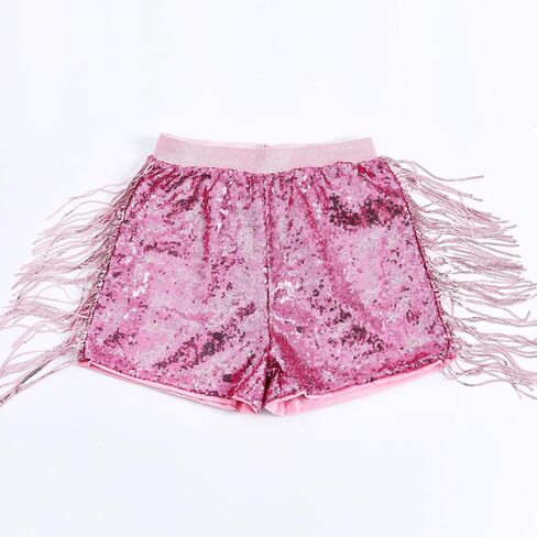 Women Shorts Tessel Sequin Sparkle Short Pants Ladies Birthday Party Shorts Halloween Clothes in Saudi Arabia