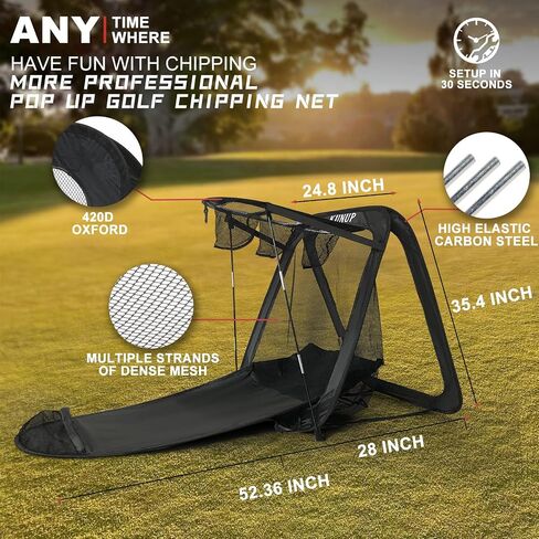 Golf Chipping Net 4 in 1 Pop Up Golf Net for Backyard Indoor/Outdoor Use - Golf Practice Net Improve Short Game and Swing Accessories Great Gifts for Dad, Men, Women |Automatic Return Golf| in Saudi Arabia