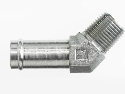 Brennan Industries 4503-16-12-FG تركيب أنبوب الكوع من الفولاذ المطروق 45 درجة، 3/4 بوصة - 14 خيط NPTF، 1 بوصة خرطوم بارب × 1 بوصة ذكر NPTF in Saudi Arabia