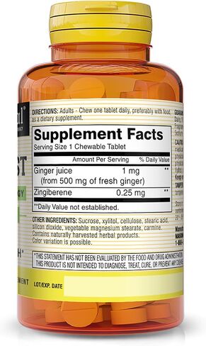 MASON NATURAL Ginger-Burst Bead-Release Technology - Soothes and Aids Digestion, Supports Immune and Digestive Health, 60 Chewables (Pack of 3) in Saudi Arabia