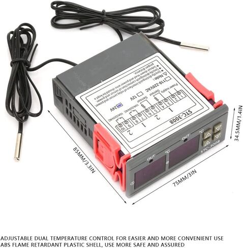 STC-3008 Digital Temperature Controller Dual Display Thermostat Sensor with NTC Sensor Probe(12V) in Saudi Arabia