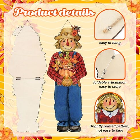 2 جهاز كمبيوتر شخصى سقوط فزاعة معلقة علامة سقوط خشبية ترحيب ديكور فزاعة باب علامة الخريف ديكور المنزل الشكر فزاعة ديكور لخريف الحصاد الشكر ديكور المنزل 26.4 × 9.7 بوصة in Kuwait