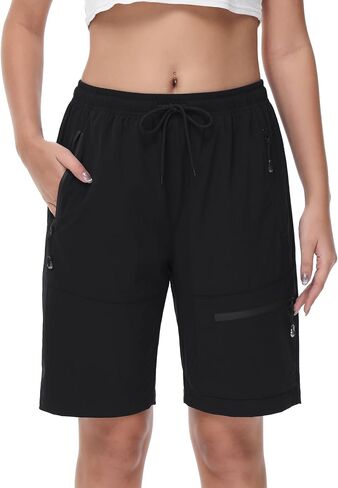 HOW'ON Women's Hiking Cargo Shorts Lightweight Quick Dry Summer Shorts for Travel Camping Athletic Golf with Zipper Pockets in Saudi Arabia