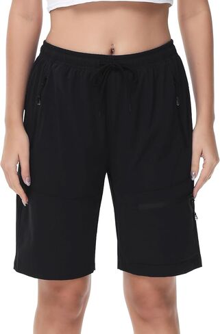 HOW'ON Women's Hiking Cargo Shorts Lightweight Quick Dry Summer Shorts for Travel Camping Athletic Golf with Zipper Pockets in Saudi Arabia