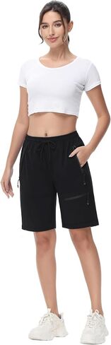 HOW'ON Women's Hiking Cargo Shorts Lightweight Quick Dry Summer Shorts for Travel Camping Athletic Golf with Zipper Pockets in Saudi Arabia