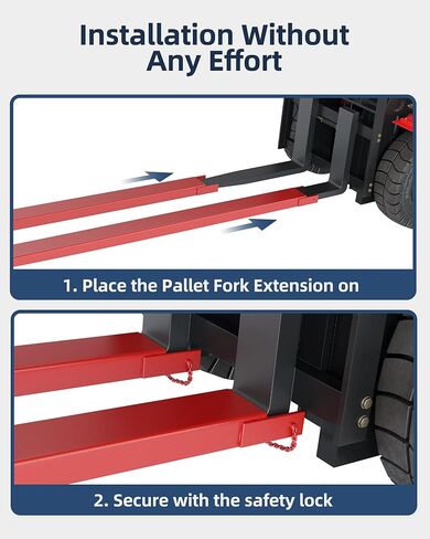 72 inch Pallet Fork Extensions with Tire Chain,4.5" Width [5500 Lbs] Heavy Duty Steel Pallet Forklift Extensions for Forklift Truck in Kuwait