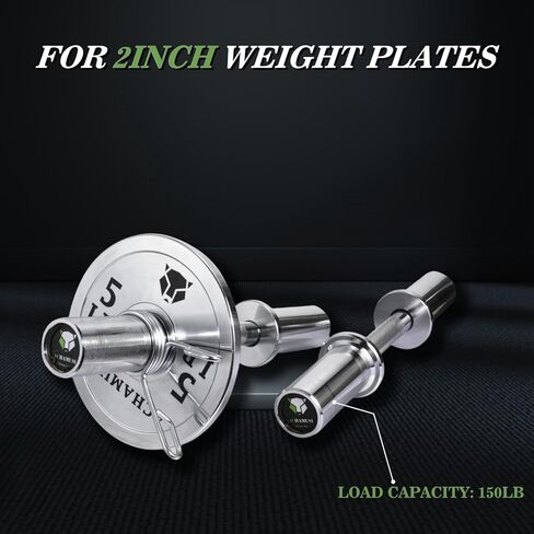 16" Olympic Dumbbell Handle Pair - Solid Adjustable Dumbbell Bars With Spring Collars 2'' Can Load(150LB/350LB), Suitable For Home Gym Exercise in Kuwait