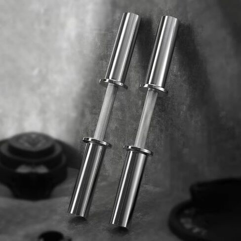 16" Olympic Dumbbell Handle Pair - Solid Adjustable Dumbbell Bars With Spring Collars 2'' Can Load(150LB/350LB), Suitable For Home Gym Exercise in Kuwait