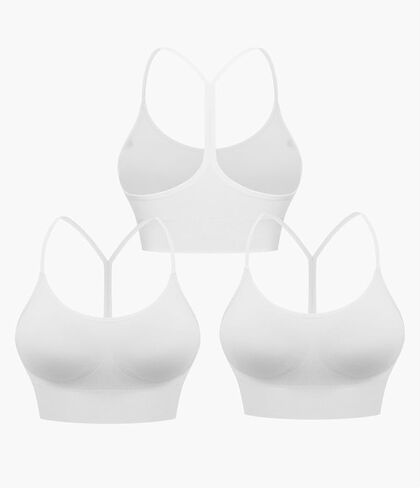 Comper Sports Bra for Women Low Support Y Back Workout Bras Sexy Spaghetti Thin Straps Yoga Bras with Removable Pads in Kuwait