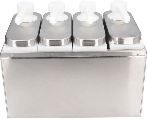 Zerodis Sauce Dispenser Pump, Stainless Steel Sauce Pump Dispenser Condiment Pump Dispenser for Salad Jam Seasoning Sauce Squeeze(4 Pumps) in Saudi Arabia