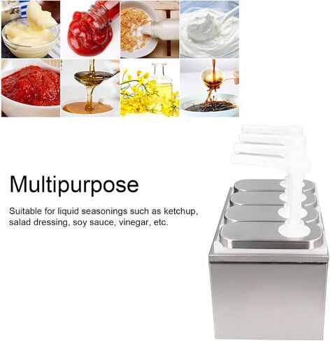Zerodis Sauce Dispenser Pump, Stainless Steel Sauce Pump Dispenser Condiment Pump Dispenser for Salad Jam Seasoning Sauce Squeeze(4 Pumps) in Saudi Arabia