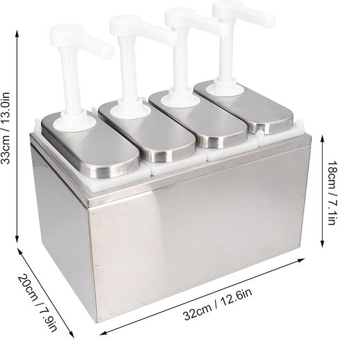 Zerodis Sauce Dispenser Pump, Stainless Steel Sauce Pump Dispenser Condiment Pump Dispenser for Salad Jam Seasoning Sauce Squeeze(4 Pumps) in Saudi Arabia