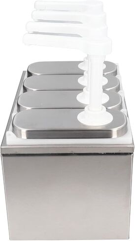 Zerodis Sauce Dispenser Pump, Stainless Steel Sauce Pump Dispenser Condiment Pump Dispenser for Salad Jam Seasoning Sauce Squeeze(4 Pumps) in Saudi Arabia