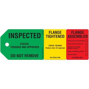 INCOM Manufacturing 3-Stage Flange Tags, Heavy Duty All-Weather DuraPly®, Waterproof and Tear-Resistant, 2.75 inch x 7.9 inch, 25 pack, TG8033PT