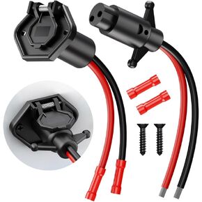 Trolling Motor Plug, Malictele 12V-24V 8 Gauge 2 Wire Trolling Motor Plug and Receptacle Compatible With Minn Kota Marine Boat Waterproof Male & Female Trolling Motor Quick Connect Socket 1Pairs