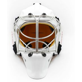 GY Hockey Helmet Carbon Fibre Hockey Goalie Helmets Teen (White)