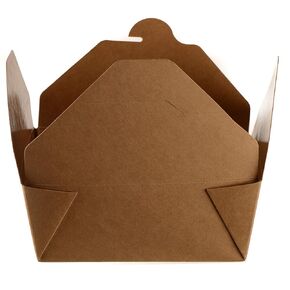 [25 Pack] Take Out Food Containers 45 oz Kraft Brown Paper Take Out Boxes Microwaveable Grease Resistant - to Go Containers - Restaurant, Catering, Food Truck - Recyclable Lunch Box #8 by EcoQuality