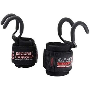 Weight Lifting Rod Hooks Heavy Duty Wrist Wraps Power Weight Lifting Training Gym Grips Straps Set of 2