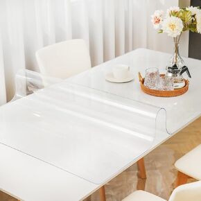 AHAZIAH PVC Tablecloth 1.5 mm Thick Clear Table Protector,36x60 Inch Rectangle Table Cover, Clear Plastic Tablecloth Protector,Waterproof Table Pad for Kitchen