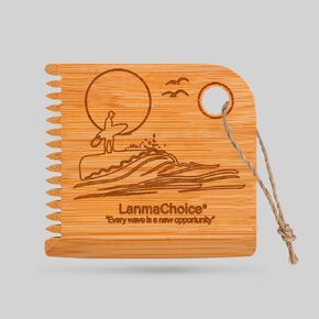 Surf Wax Comb - Bamboo Surfboard Wax Scraper and Surfboard Wax Remover, Scraper Tool, Wax Comb for Surfboard, Can be Used for Sex Wax, Sticky Bumps, etc, Gift for Surfers